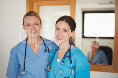 Nurses looking at camera