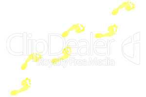 Six yellow footprints