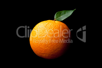 Orange with leaf