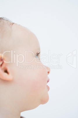 Close up of side head of a baby