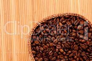 Basket filled with coffee beans