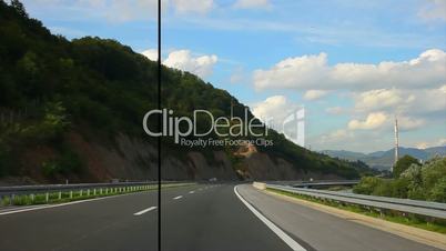 Montage HD Transportation clip driving on highway