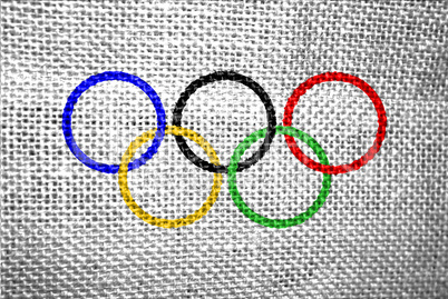 olympic rings textured flag