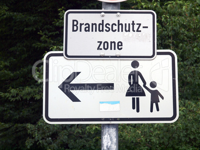 Pedestrian area sign