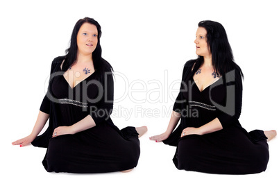 Young women sitting on the floor