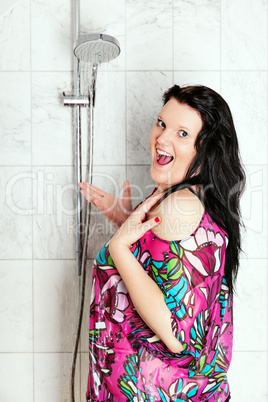 Young woman in the shower