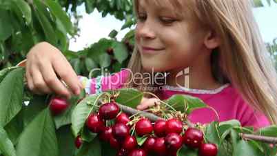 Girl and a cherry