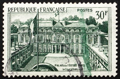 Postage stamp France 1959 Elysee Palace, Paris, France