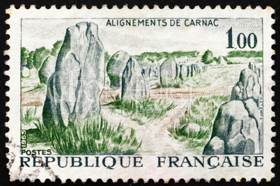Postage stamp France 1965 Prehistoric Stone Monuments, Carnac
