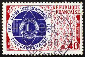 Postage stamp France 1967 Lions Emblem