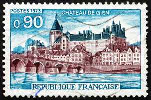 Postage stamp France 1955 Gien Chateau, France