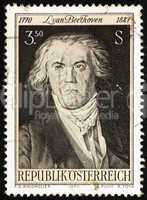 Postage stamp Austria 1970 Ludwig van Beethoven, Composer