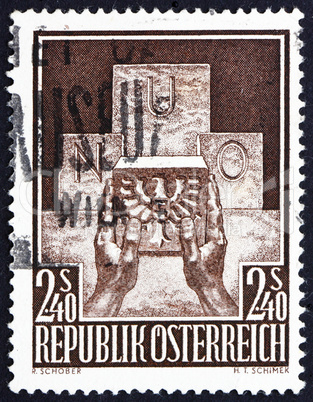 Postage stamp Austria 1956 Austria's Admission to the UN