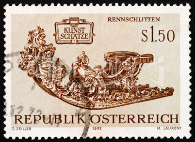 Postage stamp Austria 1972 Racing Sleigh