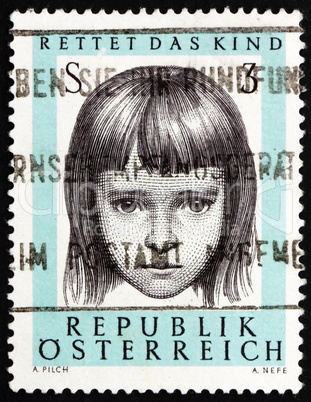 Postage stamp Austria 1966 Young Girl