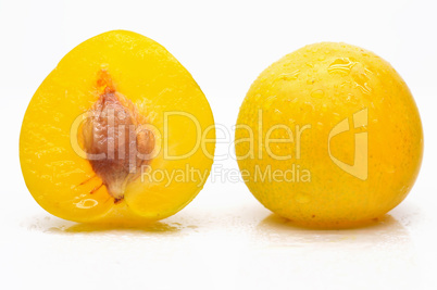 Fresh and juicy yellow plums