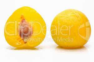 Fresh and juicy yellow plums