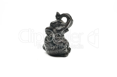 Elephant statuette of ebony closeup