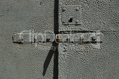 A fragment of an metal doors
