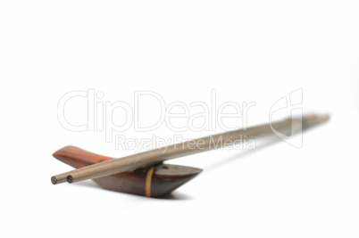 Chopsticks on a white background