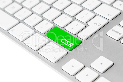 Computer keyboard with green CSR button