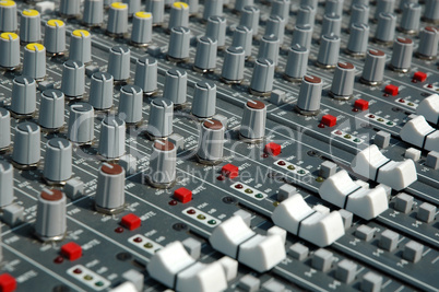 Handles of management of the board of the sound processor (mixer