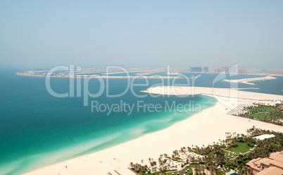 View on Jumeirah Palm man-made island, Dubai, UAE