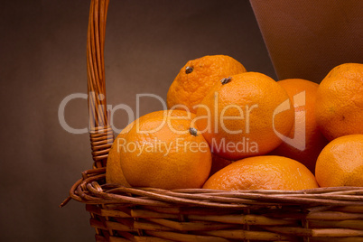 Basket with mandarins