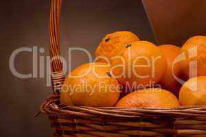 Basket with mandarins