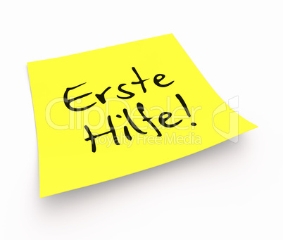 Notizzettel - Erste Hilfe!