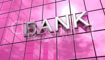 Spiegelfassade Pink - Bank Konzept