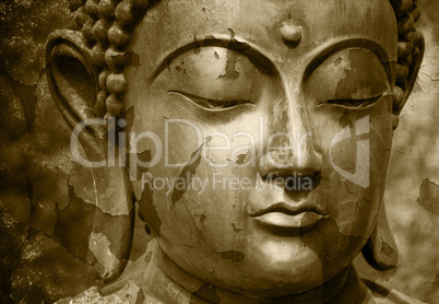 Grunge Buddha Foto - Abgeblätterte Farbe