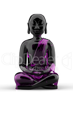 Buddha-Statue aus Glas - Schwarz Pink