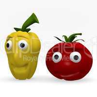Paprika und Tomate