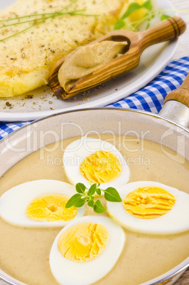 Eggs in mustard sauce