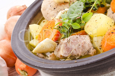 Vegetable stew with meat and herbs