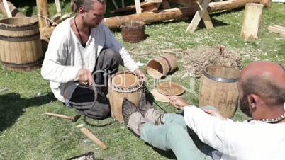 Man making barrell.