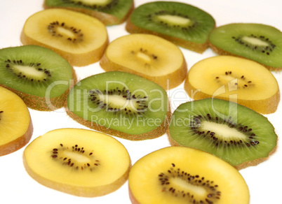 Fresh sliced kiwi fruit