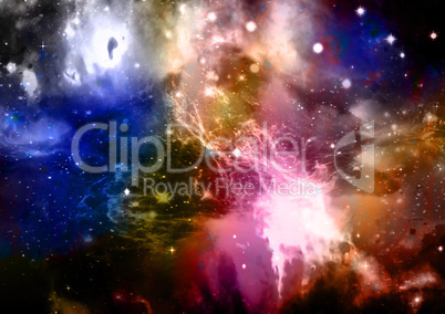 Space stars and nebula