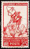 Postage stamp Italy 1954 Pinocchio and Group of Children