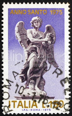 Postage stamp Italy 1975 Angel holding Crown of of Thorns