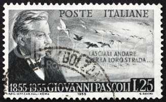 Postage stamp Italy 1955 Giovanni Pascoli, Poet and Scholar
