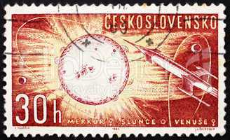 Postage stamp Czechoslovakia 1963 Rocket to the Sun
