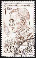Postage stamp Czechoslovakia 1959 Peter Bezruc, Czech Poet