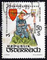 Postage stamp Austria 1958 Walther von der Vogelweide, poet