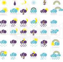 weather  icon set  for web design with shadow
