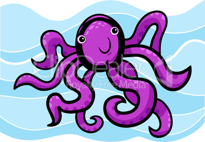 cartoon illustration of cute octopus