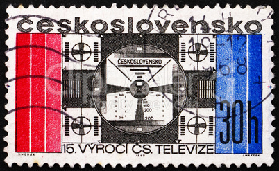 Postage stamp Czechoslovakia 1968 Symbolic Television Screen