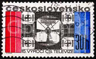 Postage stamp Czechoslovakia 1968 Symbolic Television Screen