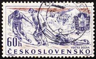 Postage stamp Czechoslovakia 1957 Rescue Team